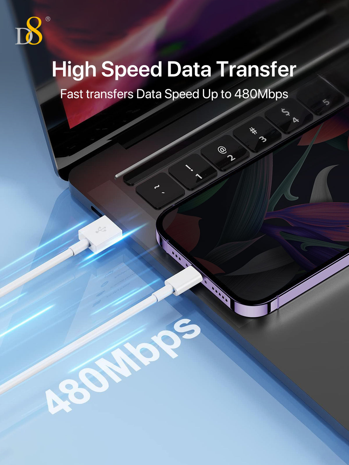 D8 MFi Lightning Power & Sync Cable