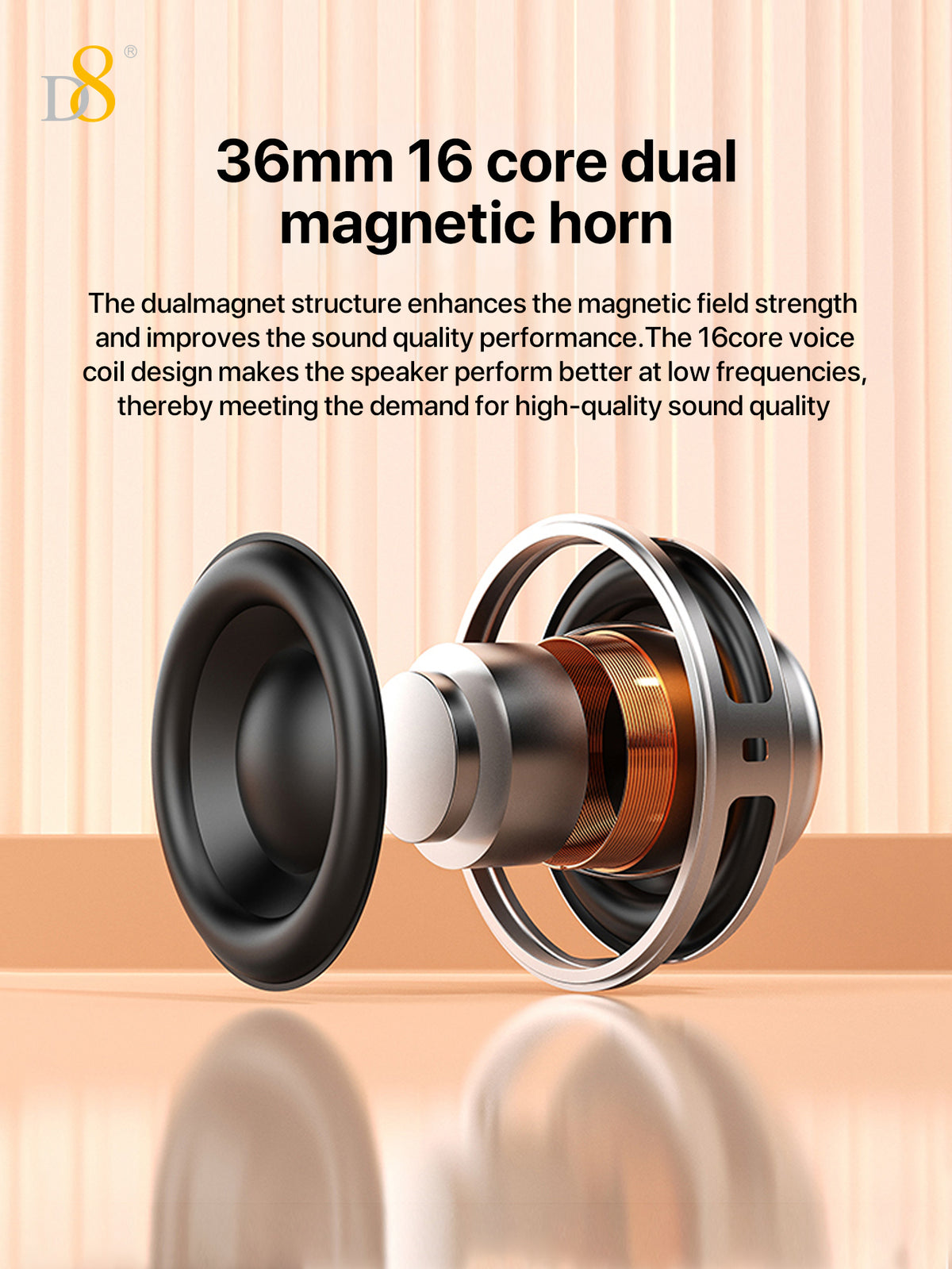 D8 Magnetic Bluetooth Speaker – 10H Playtime, RGB Light, Foldable Phone Stand