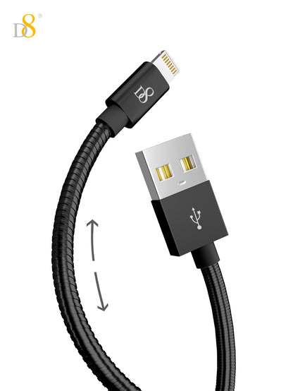 Stainless Jacket MFi Lightning to USB Charging Cable | Dynamic8
