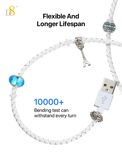 Dynamic8 MFi Certified Leather Lightning Cable - 20W PD Fast Charge