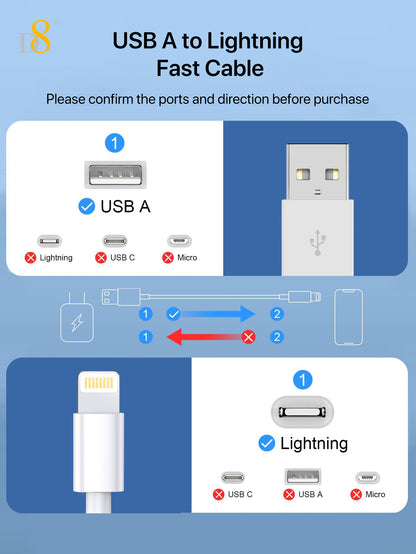 D8 MFi Lightning Power & Sync Cable
