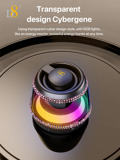 D8 Foldable Magnetic Bluetooth Speaker – 10H Playtime, RGB Light, Phone Stand