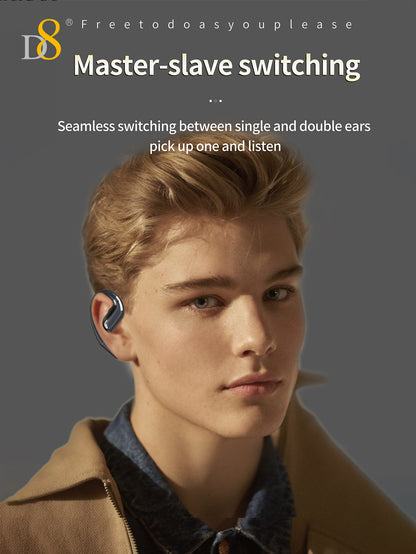 D8 Open-Ear Wireless Earbuds – Bass Boost, 7H Battery, IPX5 Waterproof, Gaming Ready