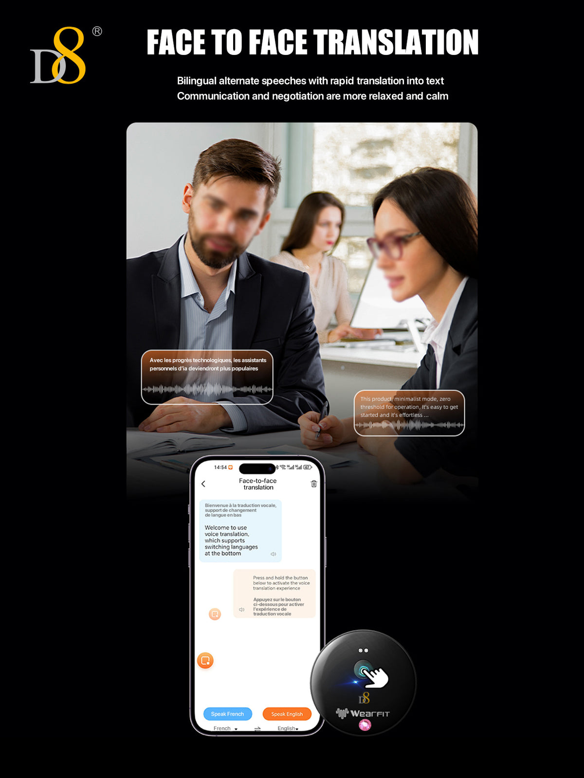 D8 AI Translator Recorder – Real-Time Translation & Voice Recording