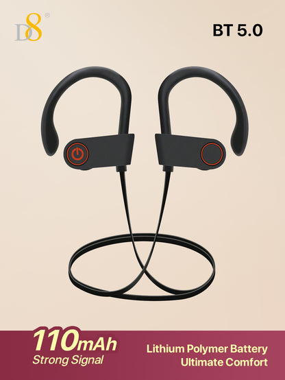 D8 Sports Wireless Earbuds – 10 Hours Playtime, Bluetooth 5.3, Deep Bass