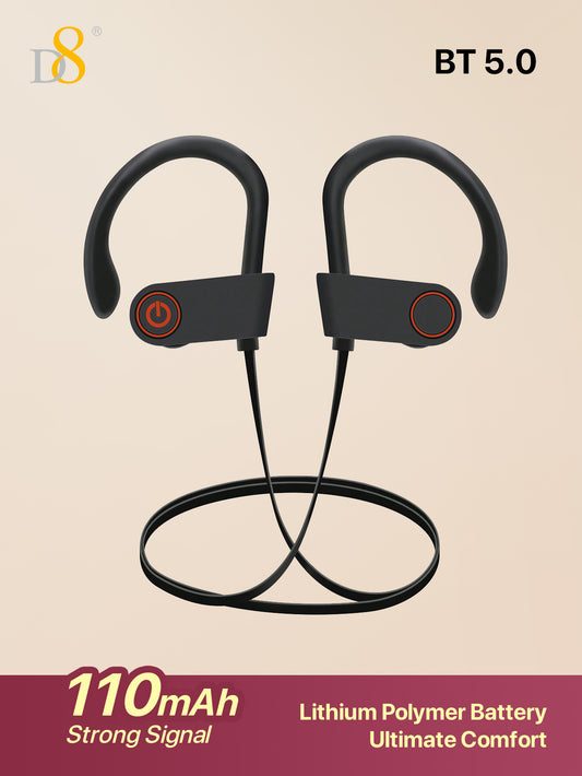 D8 Sports Wireless Earbuds – 10 Hours Playtime, Bluetooth 5.3, Deep Bass