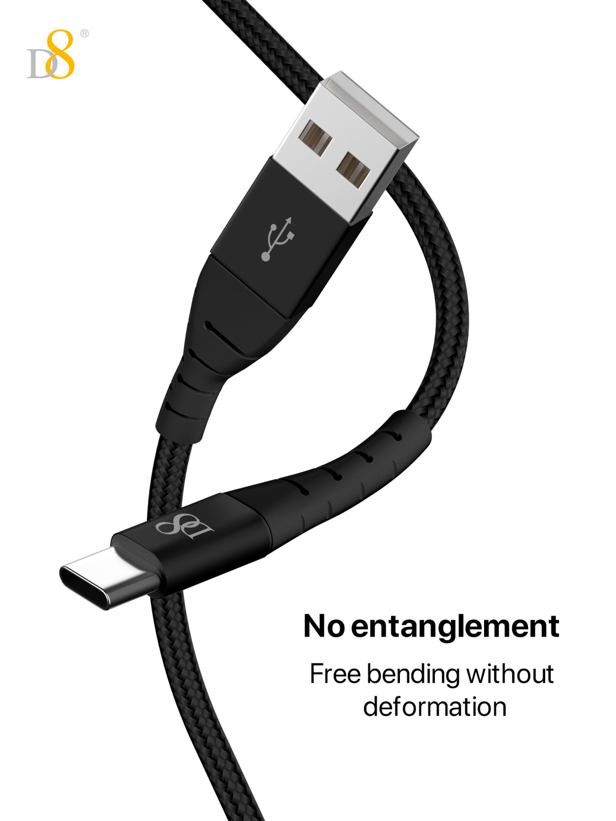 Nylon Braided Type-C to USB Cable | Dynamic8