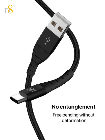 Nylon Braided Type-C to USB Cable | Dynamic8