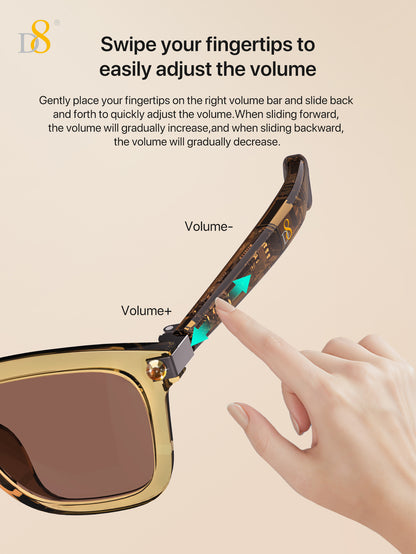 D8 Smart Bluetooth Glasses – Anti-Blue Light UV400 Wireless Audio Eyewear