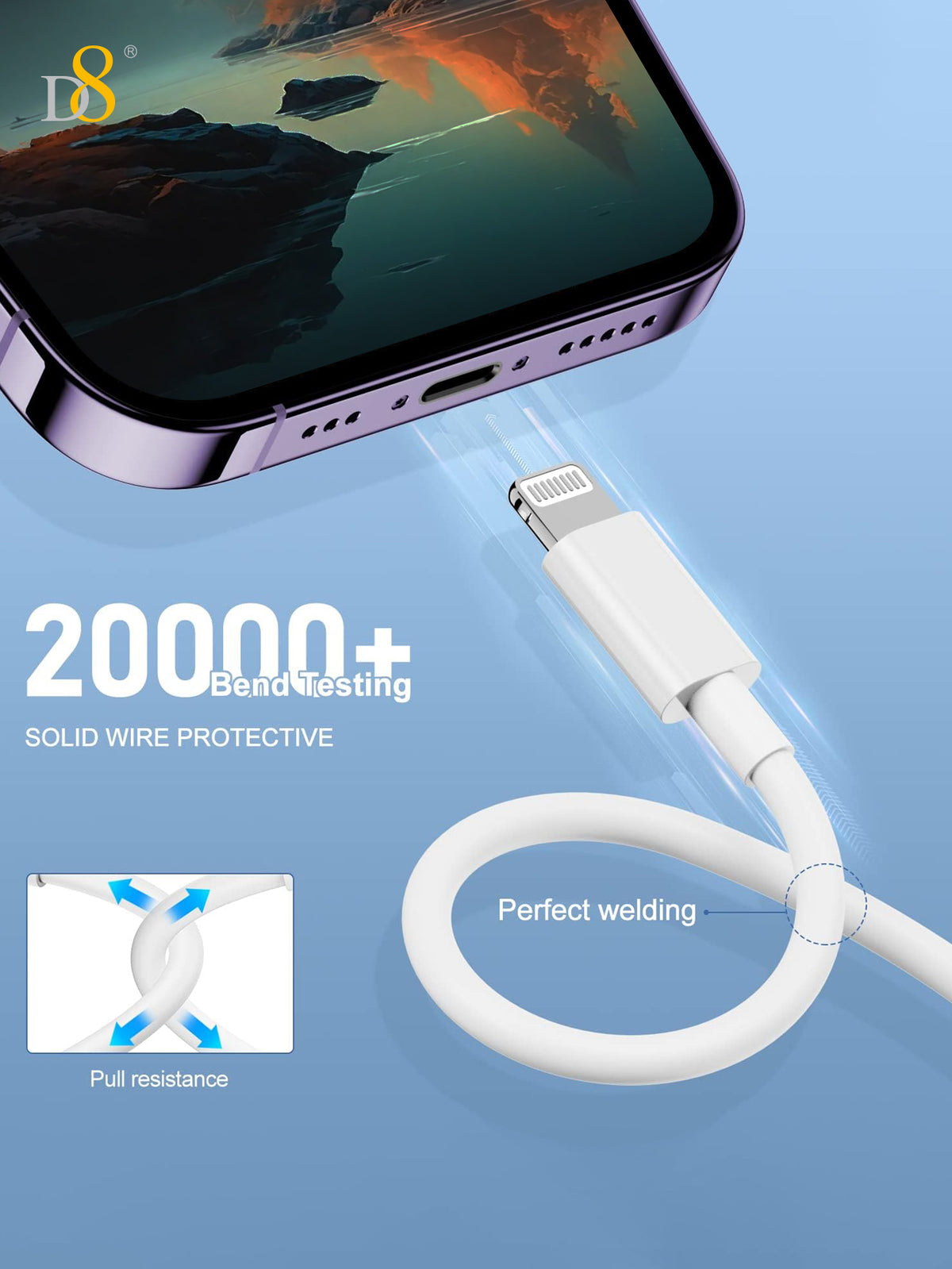 D8 MFi Lightning Power & Sync Cable