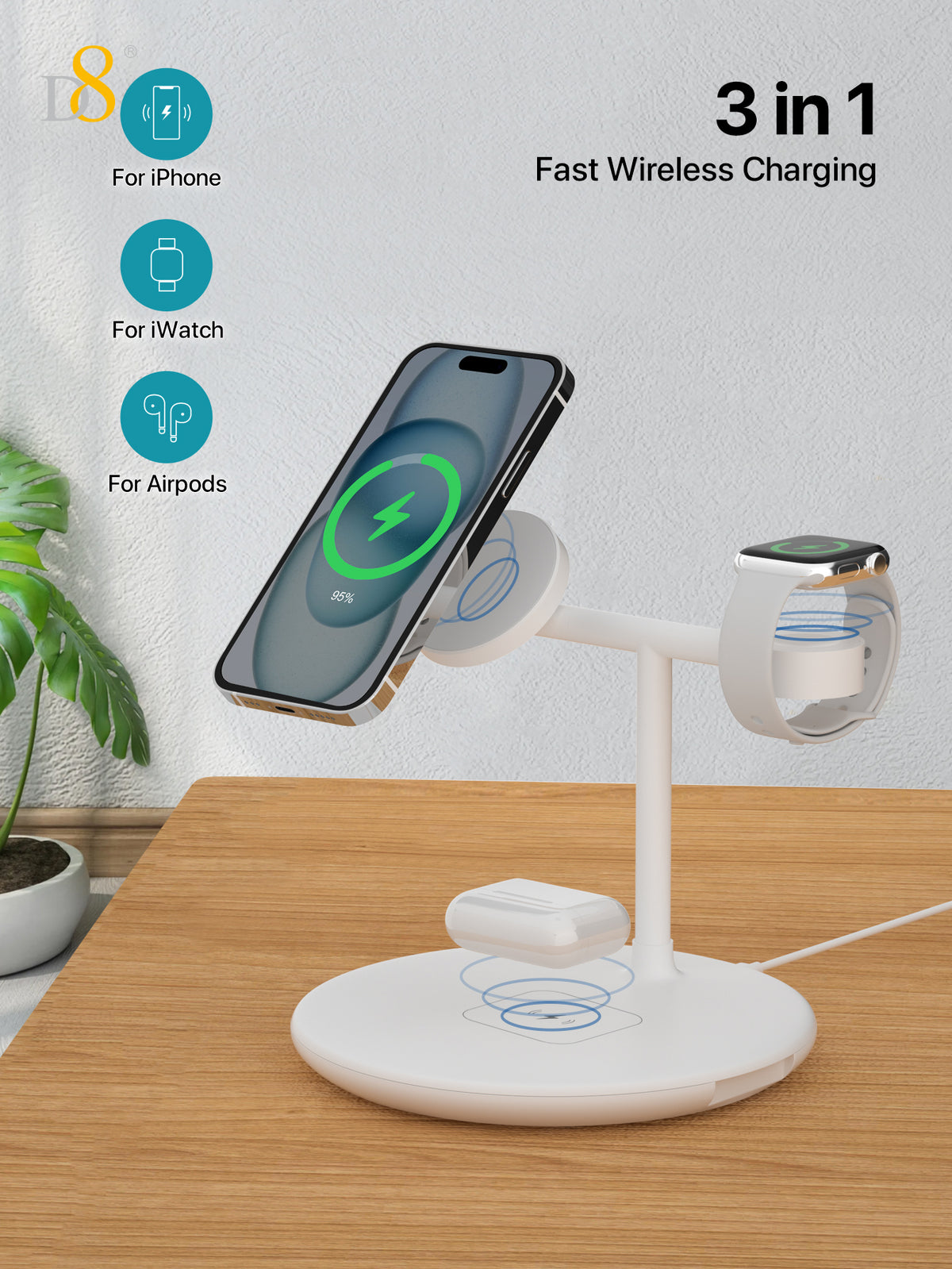 3-in-1 Magnetic Wireless Charging Station | Apple, Phone & Watch Charger