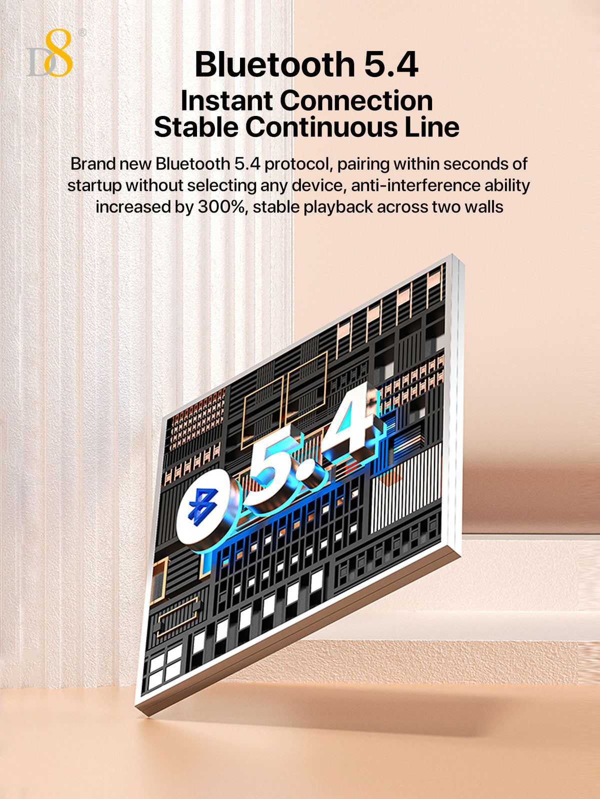 D8 Magnetic Bluetooth Speaker – 10H Playtime, RGB Light, Foldable Phone Stand