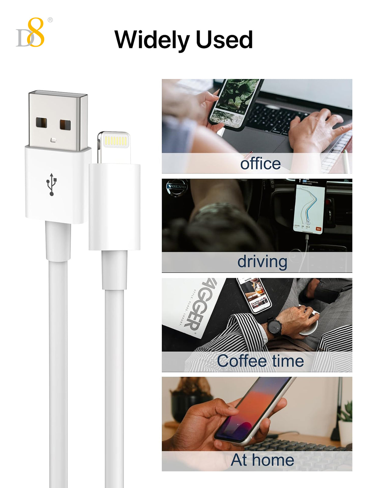 D8 MFi Lightning Power & Sync Cable