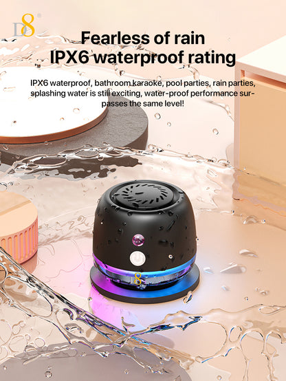 D8 Magnetic Bluetooth Speaker – 10H Playtime, RGB Light, Foldable Phone Stand