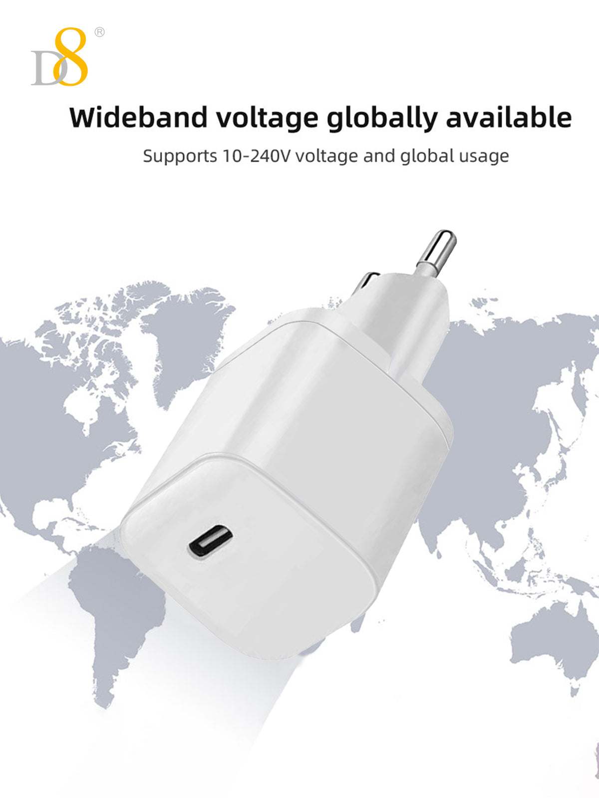 D8 33W USB-C Wall Charger – Fast Charging for iPhone & MacBook
