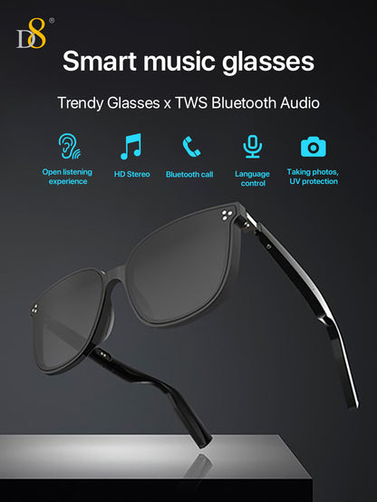 D8 hand-applied diamonds Smart Wireless Glasses,(Music&Call) for Smart Devices ，for Men&Women，Connect Mobile Phones & Tablets，When you Cycling,play gaming,enjoy music or call, Holiday Gift Valentine's Day Gift Christmas Gifts,Must-Haves For Autumn