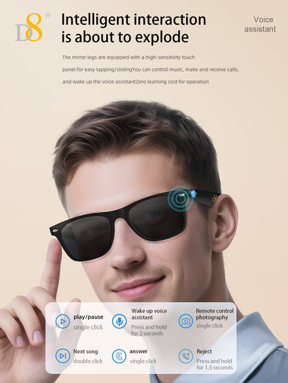 D8 Smart Bluetooth Glasses UV400 Voice Control