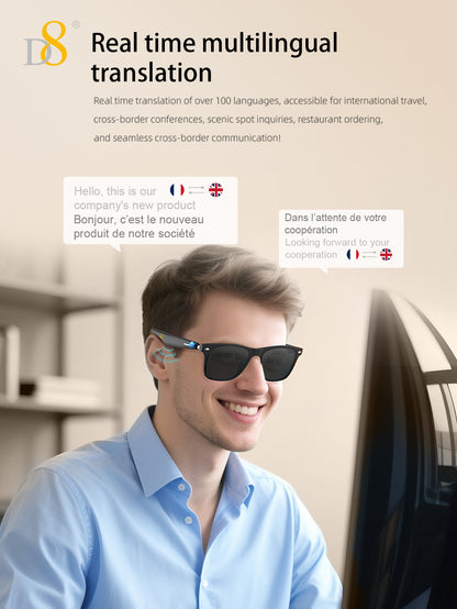 D8 Smart Bluetooth Glasses UV400 Voice Control