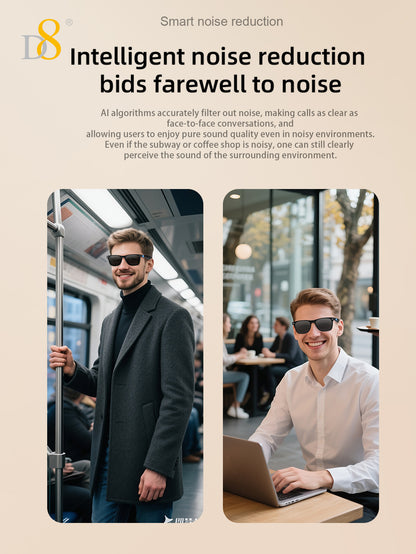 D8 Smart Bluetooth Glasses UV400 Voice Control