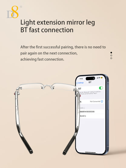 D8 Smart Bluetooth Glasses – Women’s Photochromic Blue Light Office Reading Glasses