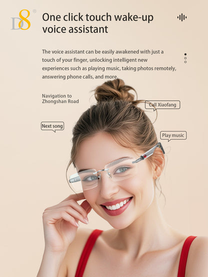 D8 Smart Bluetooth Glasses – Women’s Photochromic Blue Light Office Reading Glasses