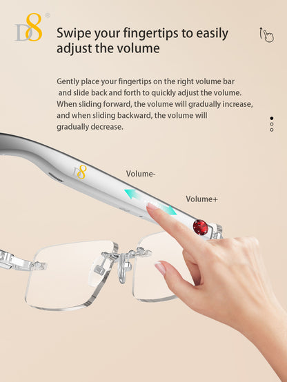 D8 Smart Bluetooth Glasses – Women’s Photochromic Blue Light Office Reading Glasses