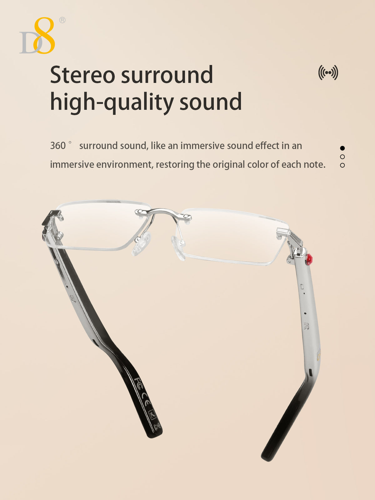 D8 Smart Bluetooth Glasses – Women’s Photochromic Blue Light Office Reading Glasses