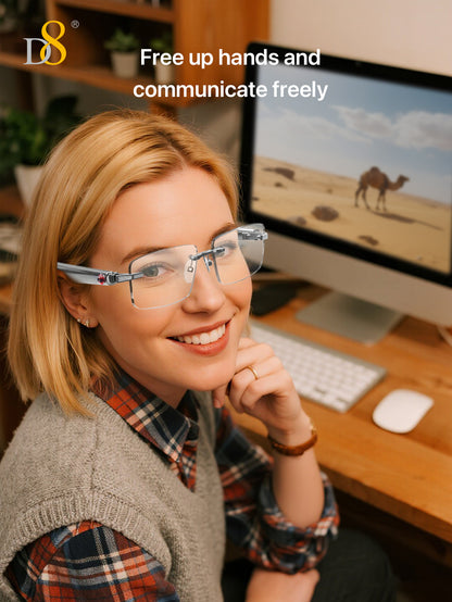 D8 Smart Bluetooth Glasses – Women’s Photochromic Blue Light Office Reading Glasses