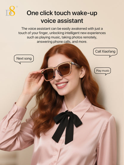 D8 Smart Bluetooth Glasses – Anti-Blue Light UV400 Wireless Audio Eyewear