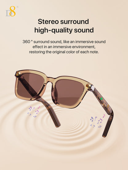 D8 Smart Bluetooth Glasses – Anti-Blue Light UV400 Wireless Audio Eyewear