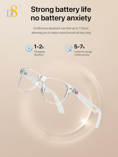 D8 Smart Bluetooth Glasses – Women’s Photochromic Blue Light Office Reading Edition