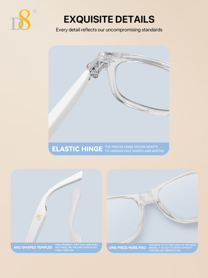D8 Smart Bluetooth Glasses – Women’s Photochromic Blue Light Office Reading Edition