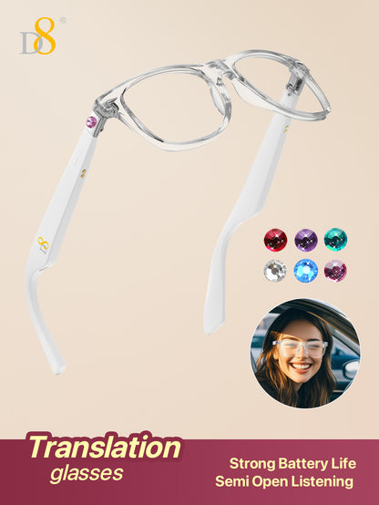 D8 Smart Bluetooth Glasses – Women’s Photochromic Blue Light Office Reading Edition