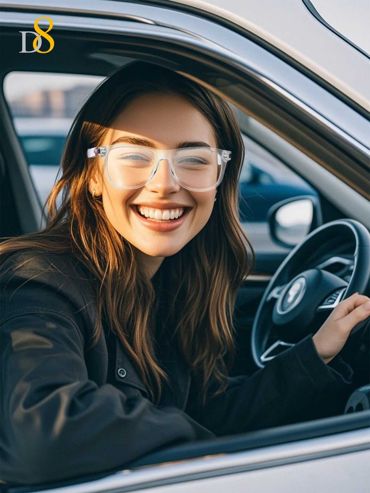 D8 Smart Bluetooth Glasses – Women’s Photochromic Blue Light Office Reading Edition
