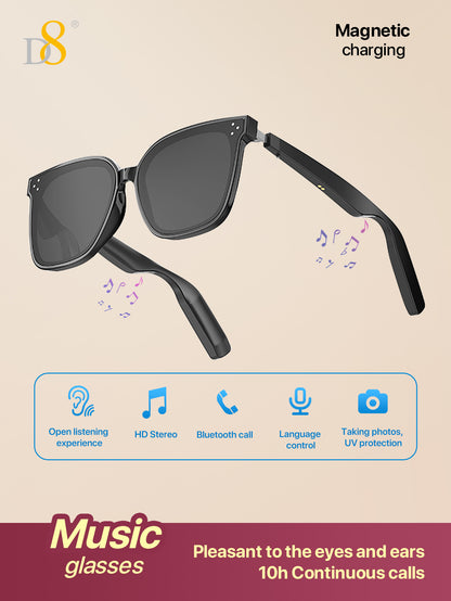D8 hand-applied diamonds Smart Wireless Glasses,(Music&Call) for Smart Devices ，for Men&Women，Connect Mobile Phones & Tablets，When you Cycling,play gaming,enjoy music or call, Holiday Gift Valentine's Day Gift Christmas Gifts,Must-Haves For Autumn