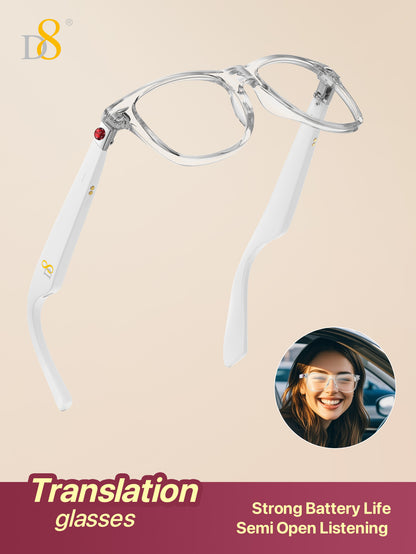 D8 Smart Bluetooth Glasses – Women’s Photochromic Blue Light Office Reading Edition