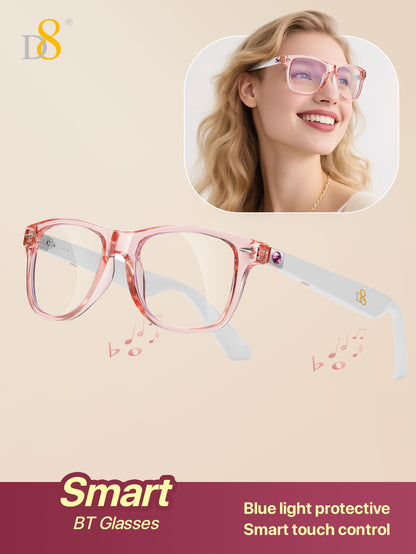 D8 Women’s Smart Bluetooth Glasses – Photochromic Blue Light UV Protection