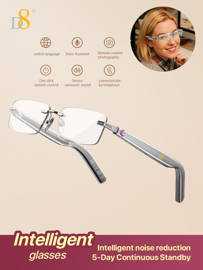 D8 Smart Bluetooth Glasses – Women’s Photochromic Blue Light Office Reading Glasses