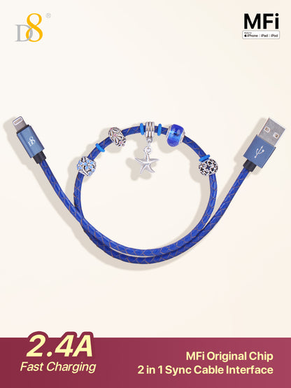 Dynamic8 MFi Certified Leather Lightning Cable - 20W PD Fast Charge