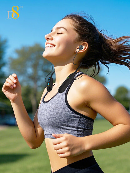 D8 Neckband Wireless Headphones – 100H Bluetooth, Waterproof, Mic