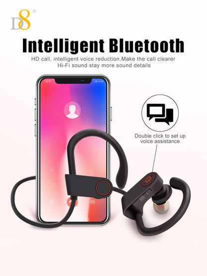 D8 Sports Wireless Earbuds – 10 Hours Playtime, Bluetooth 5.3, Deep Bass