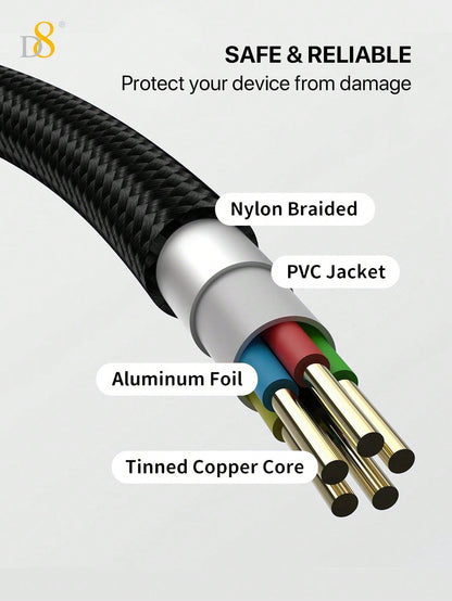 
Dynamic8 fast charging USB-A to Lightning cable, premium nylon design for iPhone
