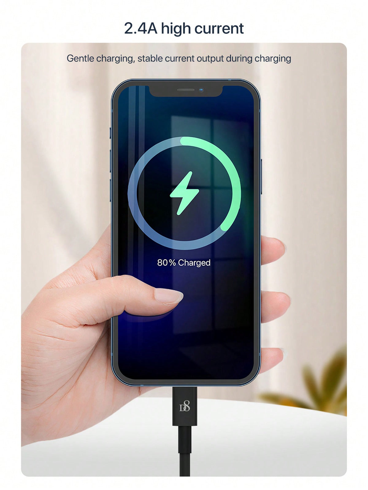 
Dynamic8 MFi certified USB-A to Lightning cable, 3.3ft TPE fast charging for iPhone
