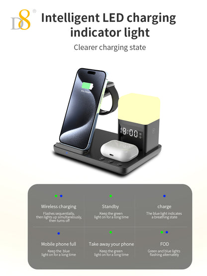 D8 3-in-1 Wireless Charging Station – Fast Charger for iPhone, Apple Watch, AirPods